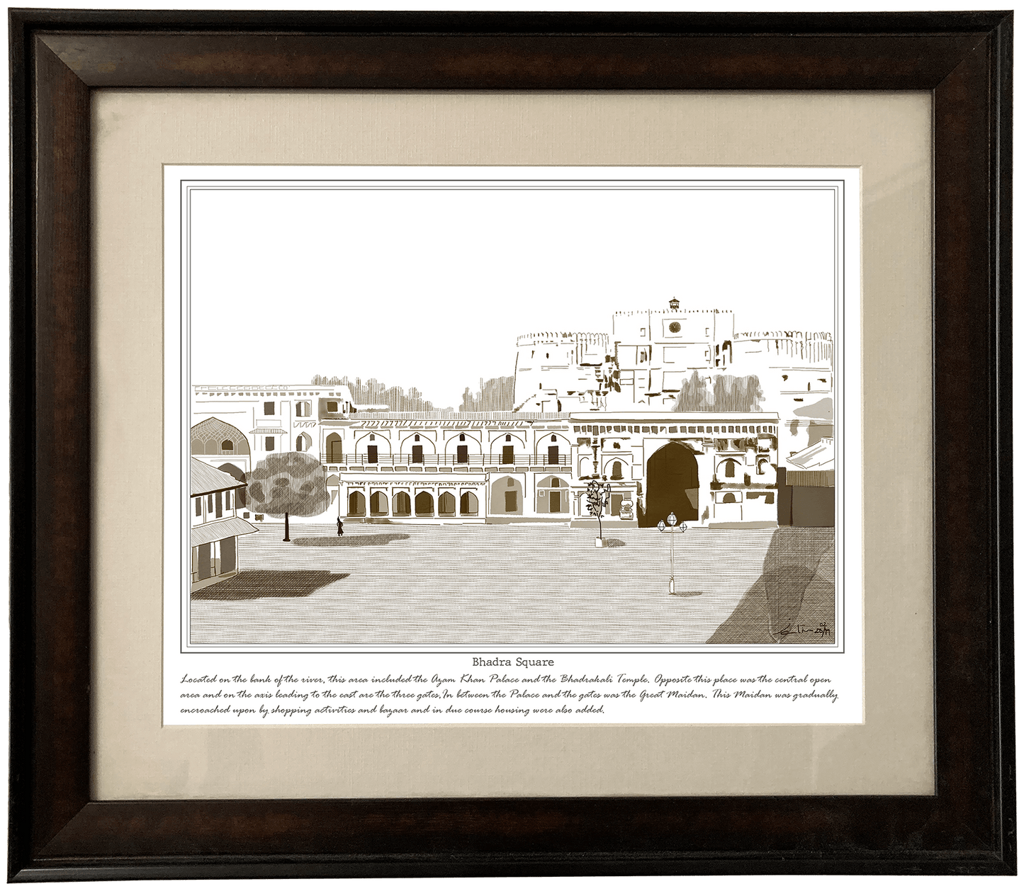 Painting of Bhadra Square, Ahmedabad