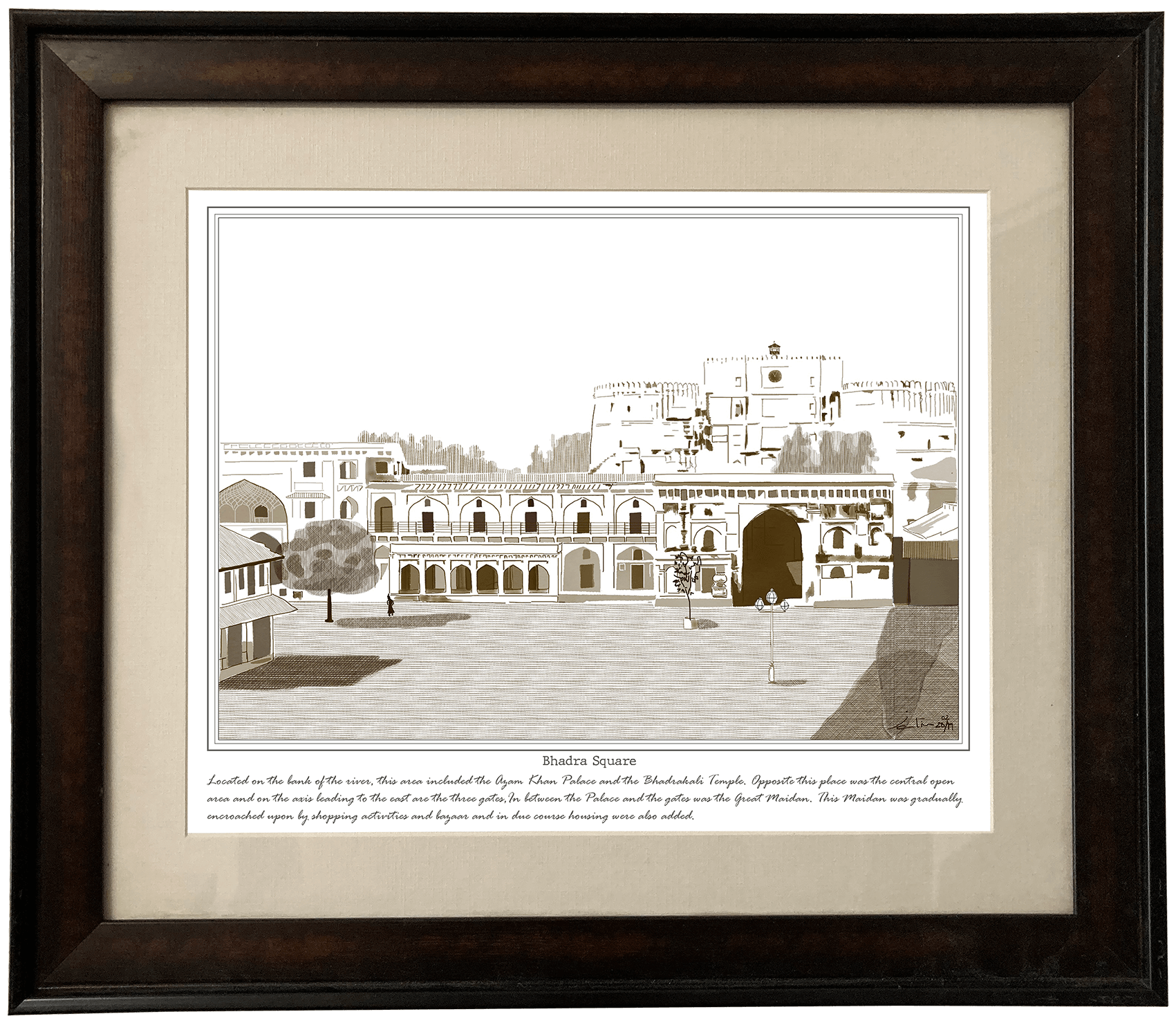 Painting of Bhadra Square, Ahmedabad