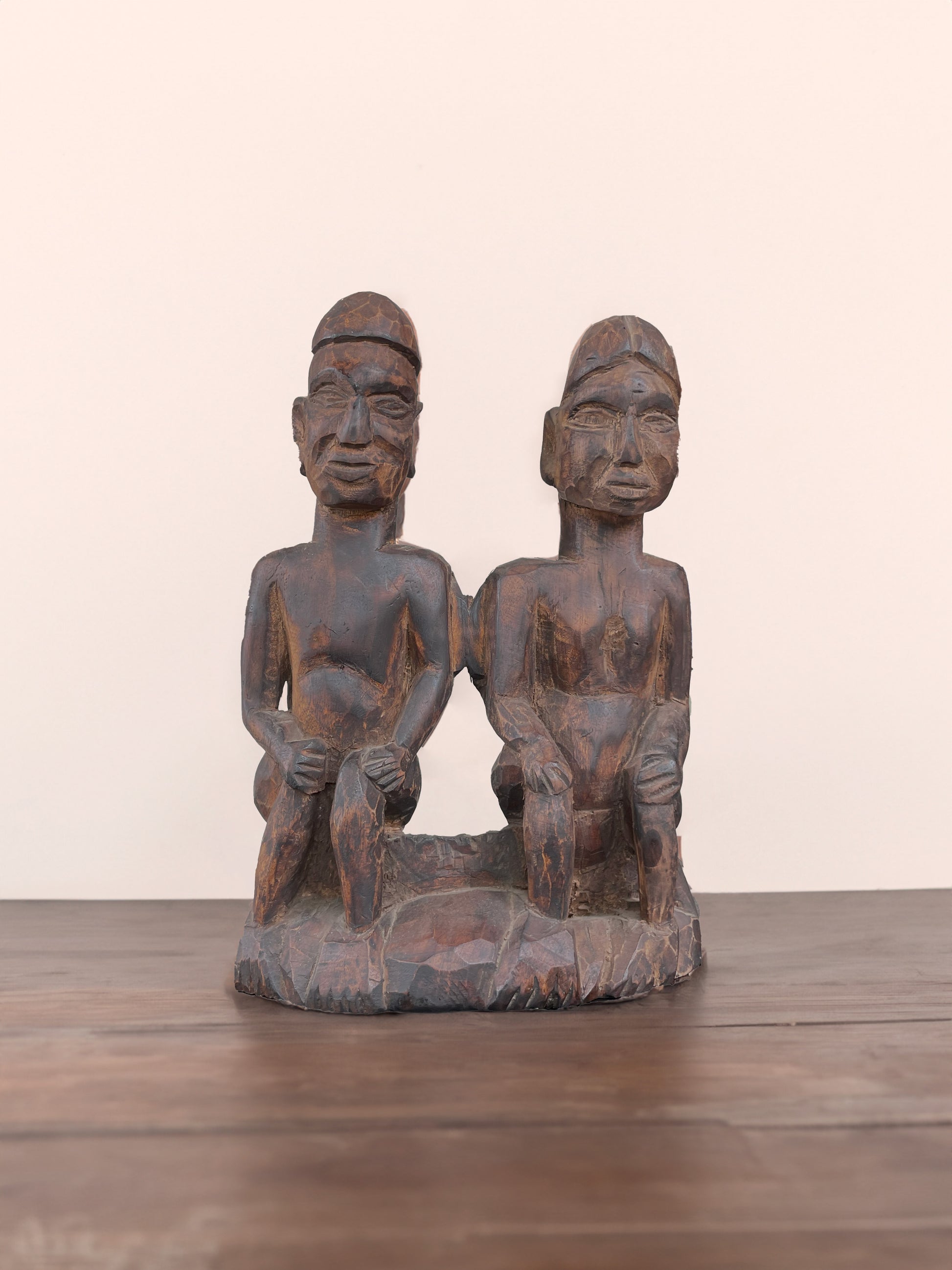 Wooden statue of a tribal couple