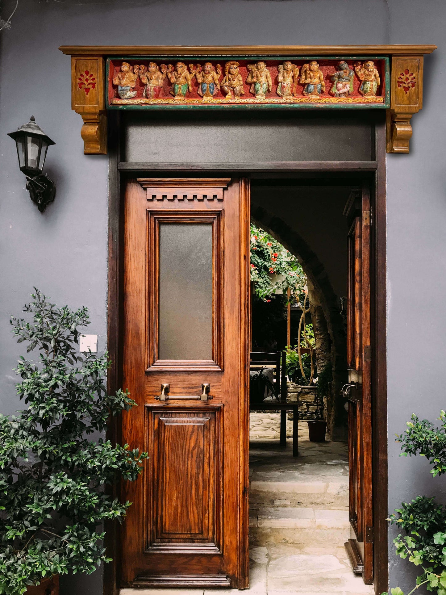 wall hanging on the door head