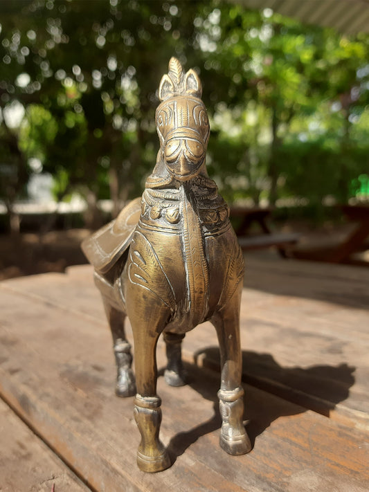 Brass horse with piggybank